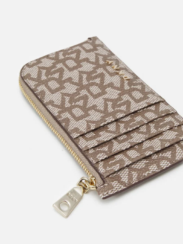 DKNY Women Beige Printed Card Case