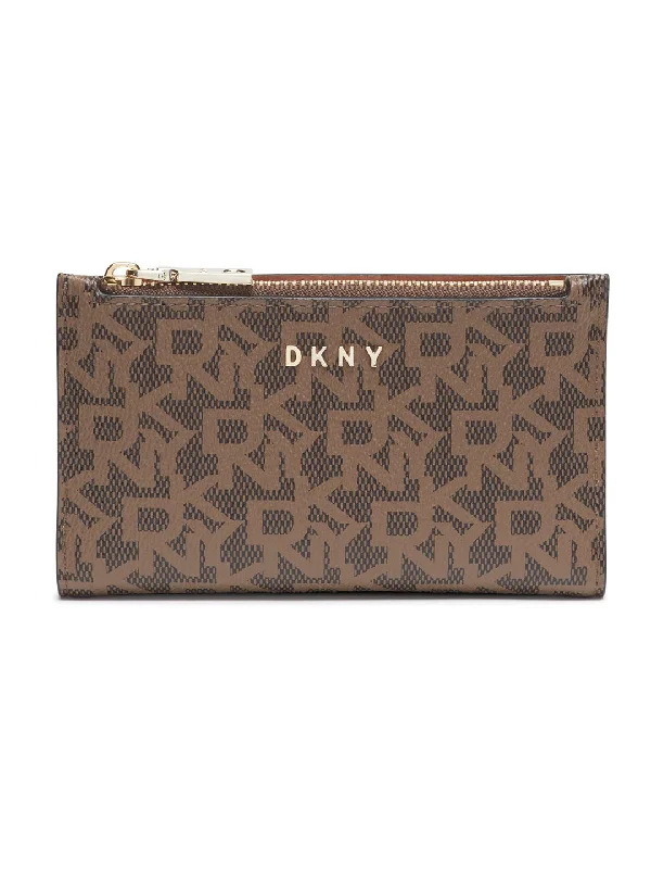 DKNY Women Brown Printed Card Case