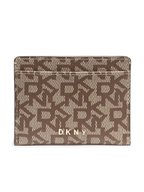 DKNY Women Beige Printed Card Case