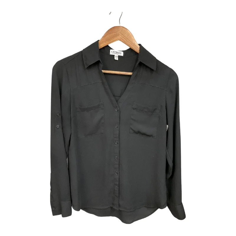 Blouse 3/4 Sleeve By Express In Black, Size: S