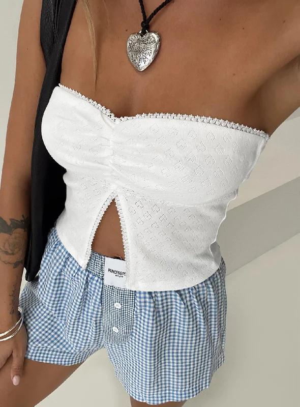 Brekke Strapless Top White