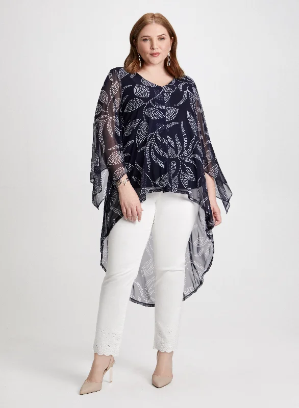 Leaf Print Asymmetric Tunic