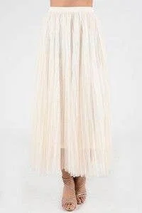 Origami 610 Maxi Lined Mesh Skirt Beige