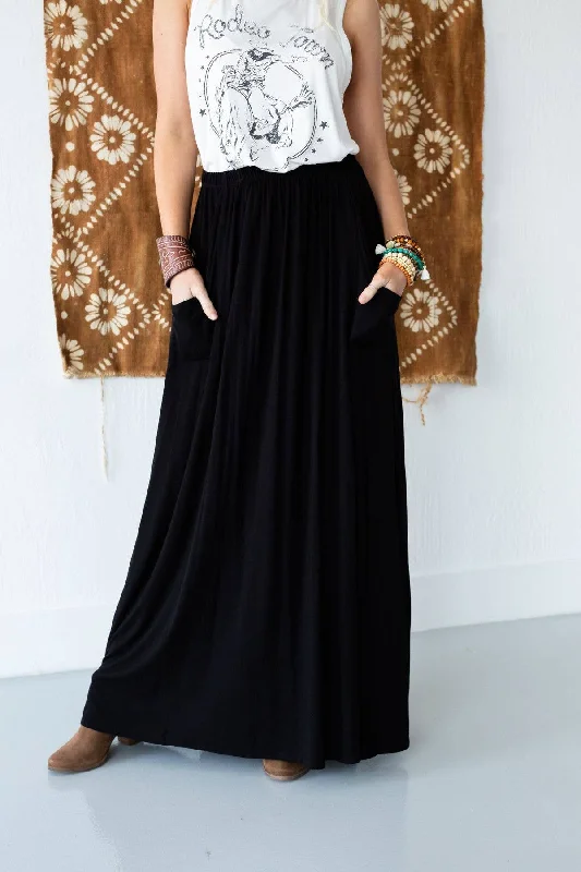 Three Bird Nest The Perfect Pocketed Maxi Skirt - Black