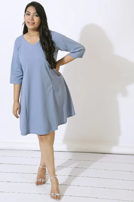 Plus Size Denim Blue Dress