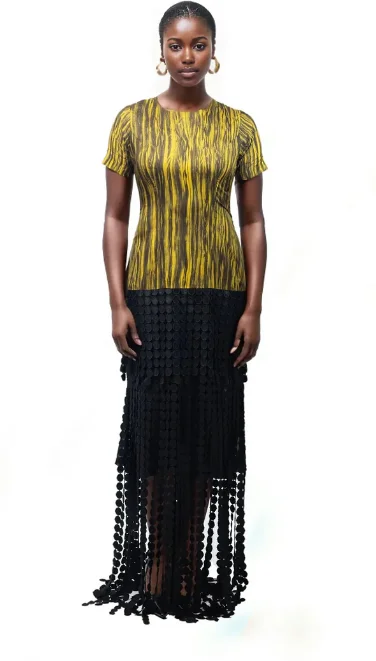 Yeside Laguda Kabba Dress with The tassel detail at the bottom