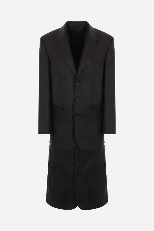 single-breasted wool coat with blazer