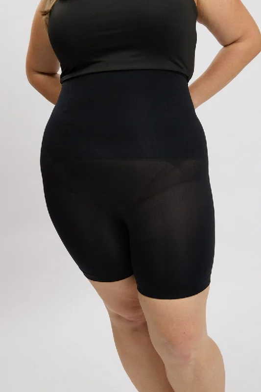 Black High Waist Seamless Shaping Shorts