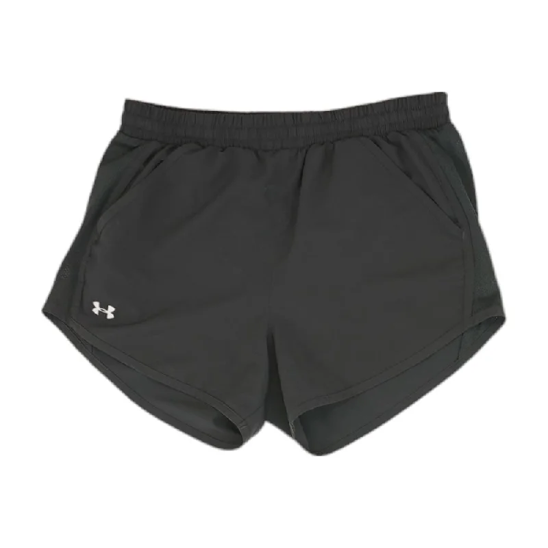 Black Solid Active Shorts