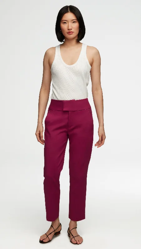 Flex Waist Trouser in Performance Cotton | Magenta