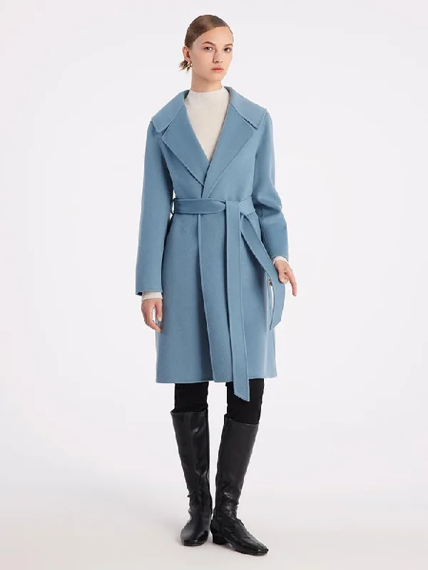 Pure Double-Faced Wool Lapel Women Coat