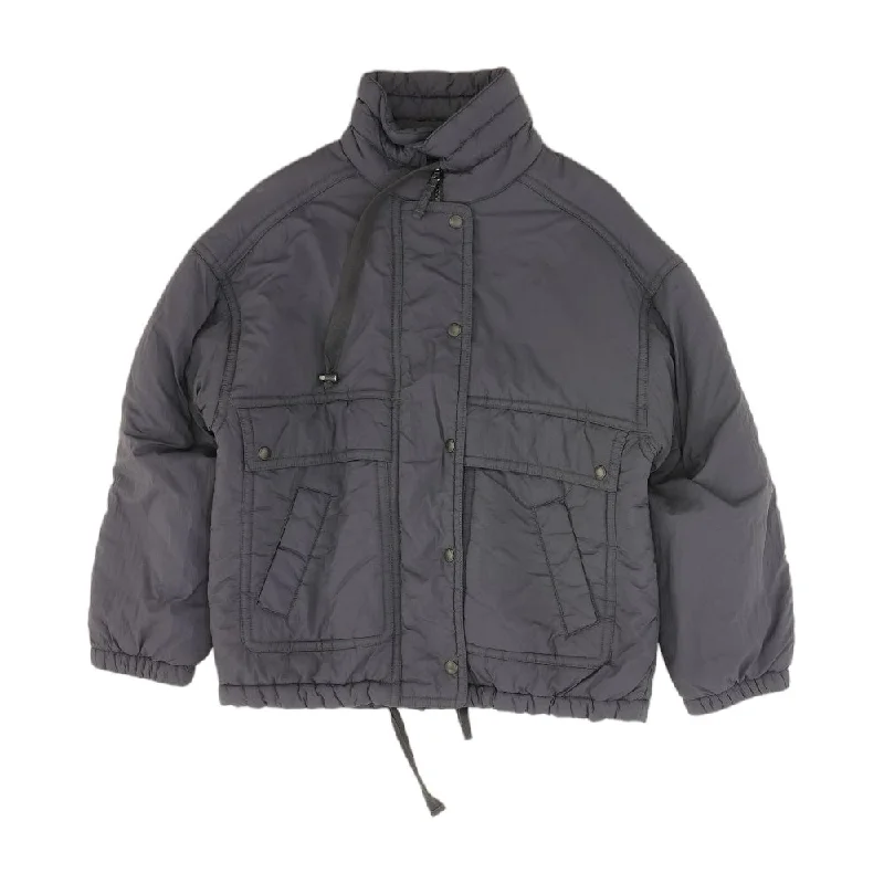 Navy Solid Puffer Jacket