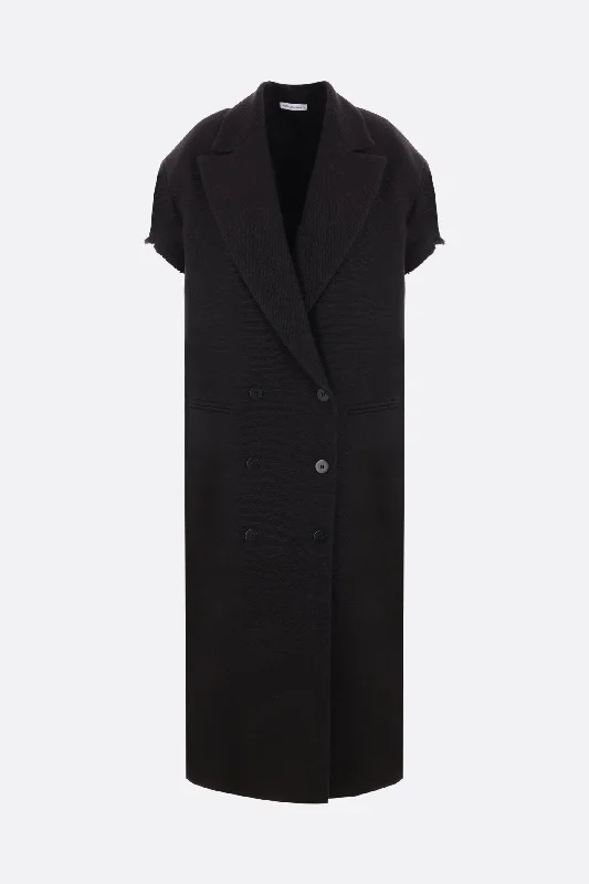 Taglio wool and silk destructured coat