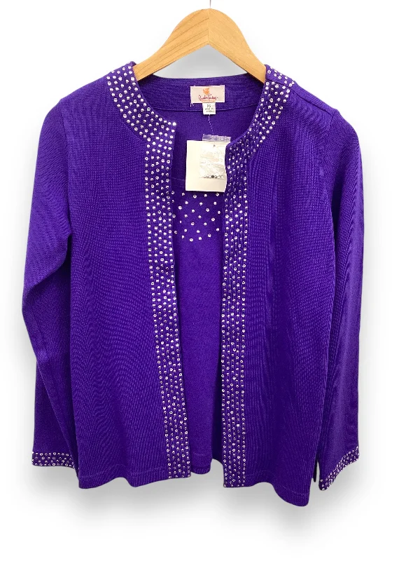 Top 2pc Long Sleeve By Quaker Factory In Purple, Size: Xs