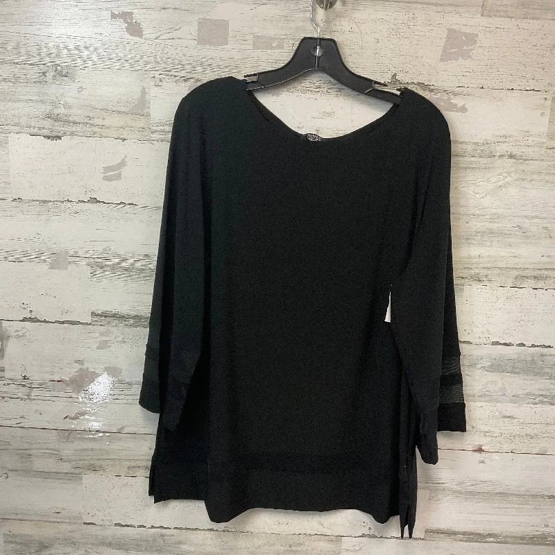 Top 3/4 Sleeve By Jones New York In Black, Size: 2x