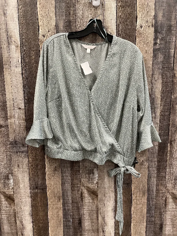 Top 3/4 Sleeve By Lc Lauren Conrad In Green, Size: L