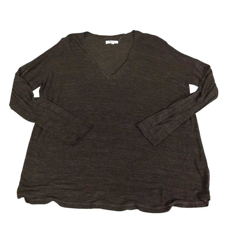 Top Long Sleeve Basic By Madewell In Brown, Size: M