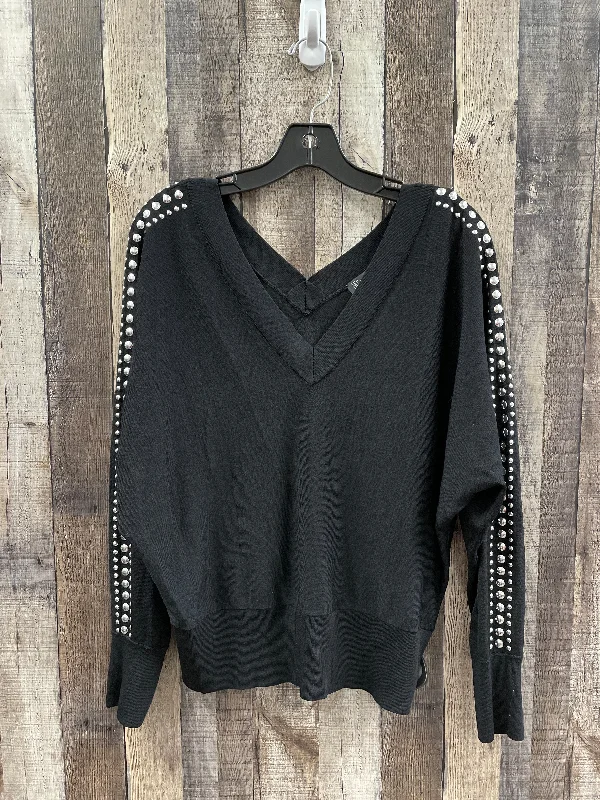 Top Long Sleeve By International Concepts In Black & Silver, Size: L