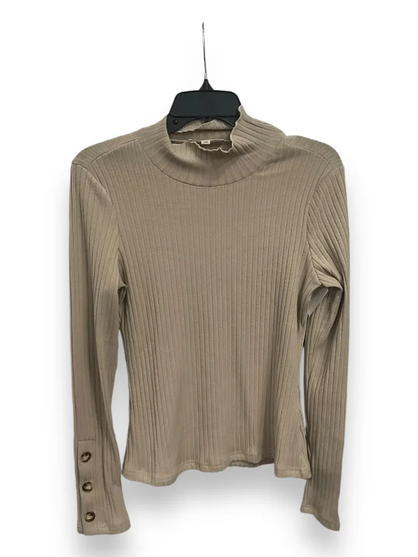 Top Long Sleeve By Listicle In Brown, Size: M