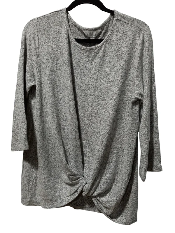 Top Long Sleeve By Market & Spruce In Grey, Size: L