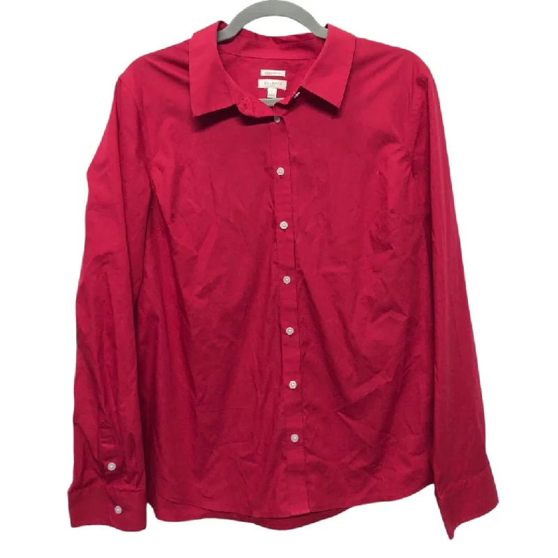 Top Long Sleeve By Talbots In Red, Size: L