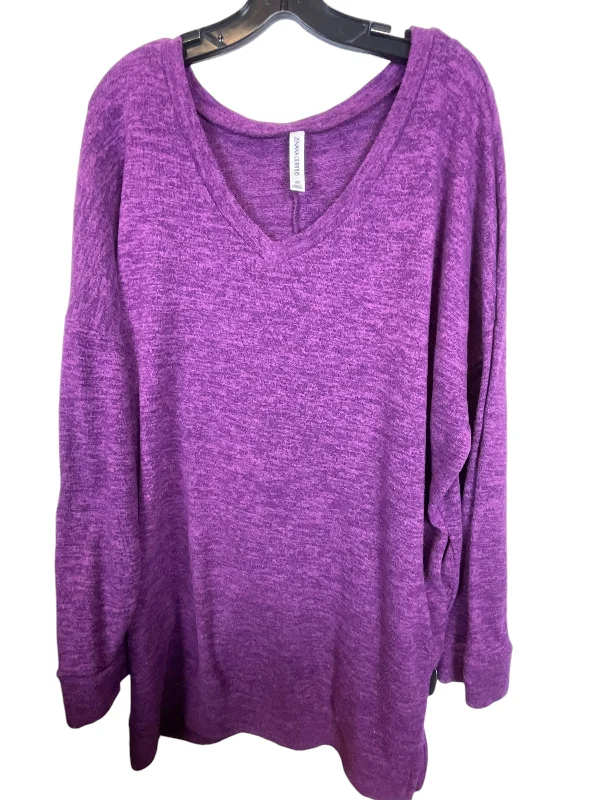 Top Long Sleeve By Zenana Outfitters In Purple, Size: 2x