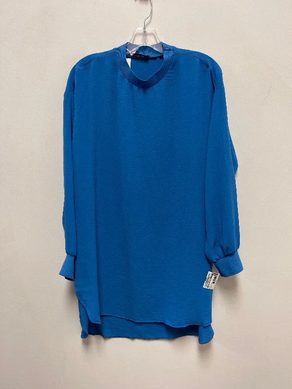 Tunic Long Sleeve By Clothes Mentor In Blue, Size: Xl