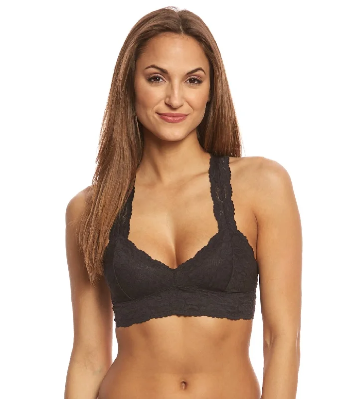 Free People Galloon Lace Racerback Bra Black