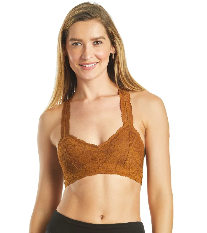 Free People Galloon Lace Racerback Bra Brown