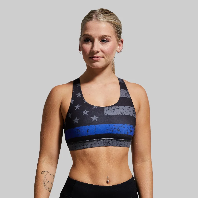 Your Essential Sports Bra (Thin Blue Line Gunmetal)