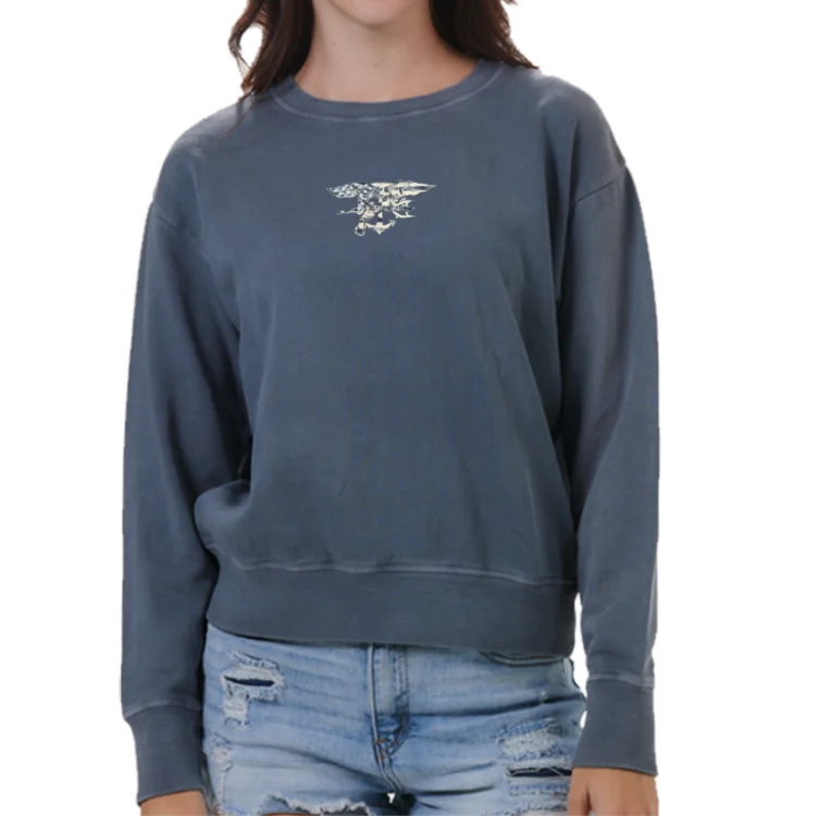 Ladies Trident Garment Dyed Fleece Crew Sweatshirt