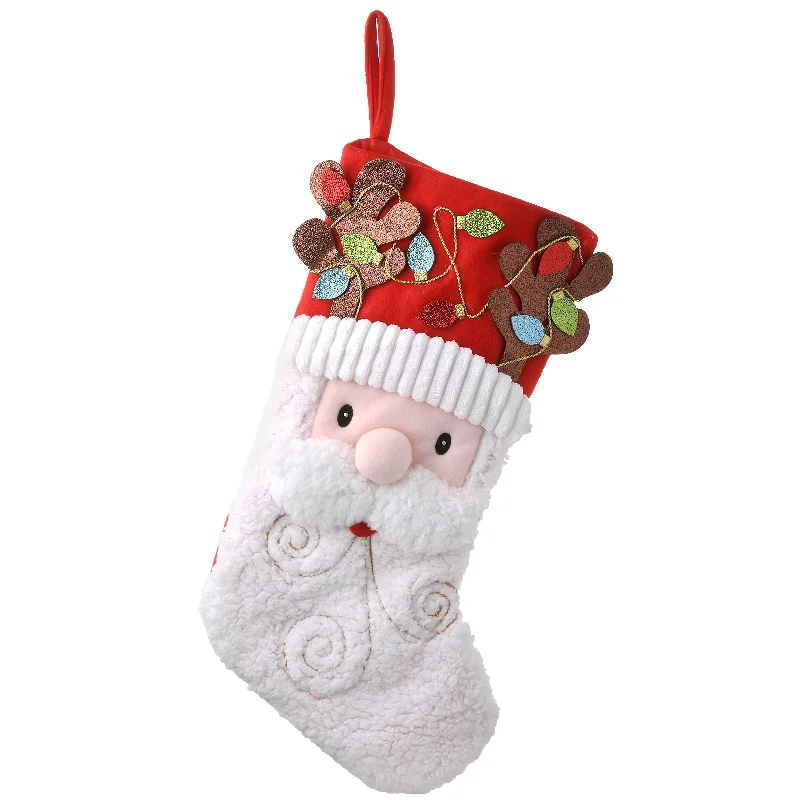 20 in. Be Merry Collection Novelty Santa Stocking