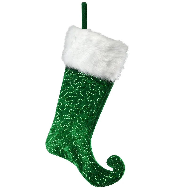 21 in. General Store Collection Jester Style Green Stocking