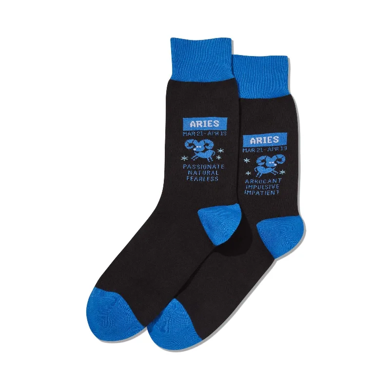 Hot Sox Mens Aries Zodiac Crew Socks