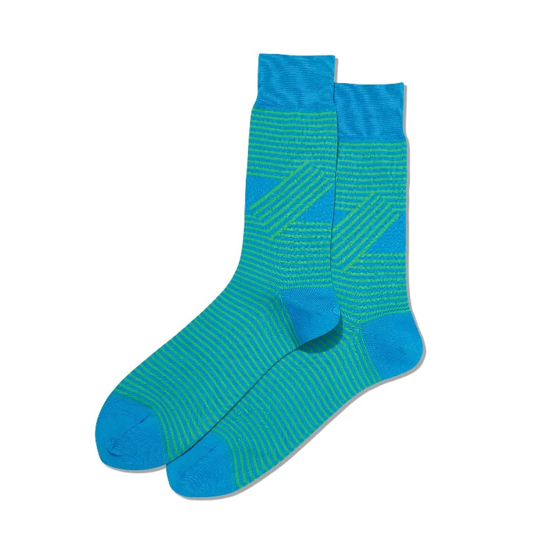 Hot Sox Mens Unparalleled Stripes Crew Socks