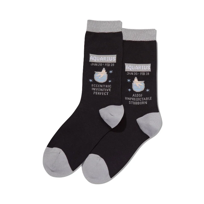 Hot Sox Womens Aquarius Zodiac Crew Socks