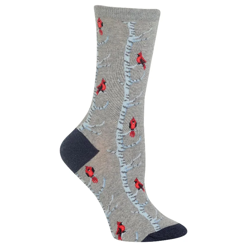 Hot Sox Womens Cardinals in Birch Tree Crew Socks