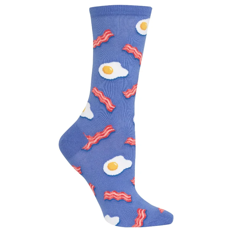 Hot Sox Womens Eggs and Bacon Crew Socks