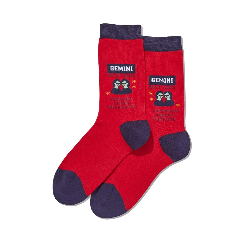 Hot Sox Womens Gemini Zodiac Crew Socks