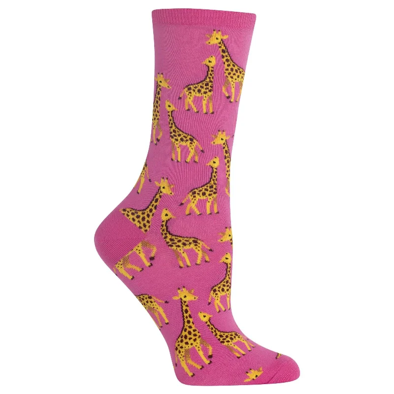 Hot Sox Womens Giraffe Crew Socks