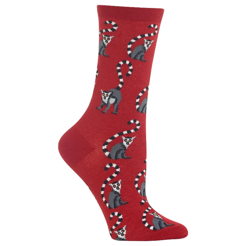 Hot Sox Womens Lemurs Crew Socks