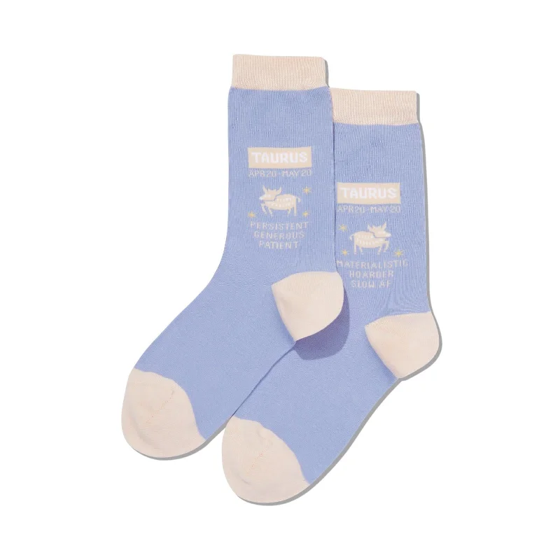 Hot Sox Womens Taurus Zodiac Crew Socks